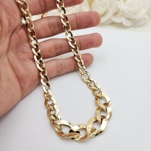 Real 14k Gold Fancy Cuban Necklace - 18 Inches